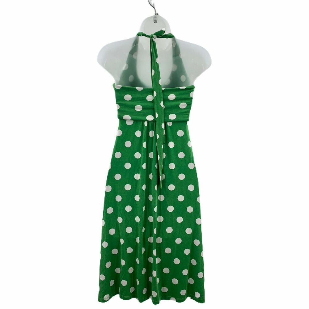 Boden Green Polka Dot Halter Dress Size 8P - Picture 2 of 12